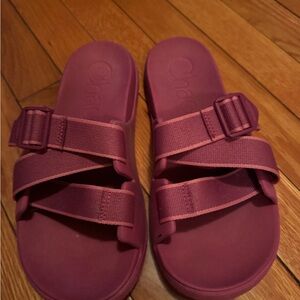 Chaco Maroon Double Strap Sandals